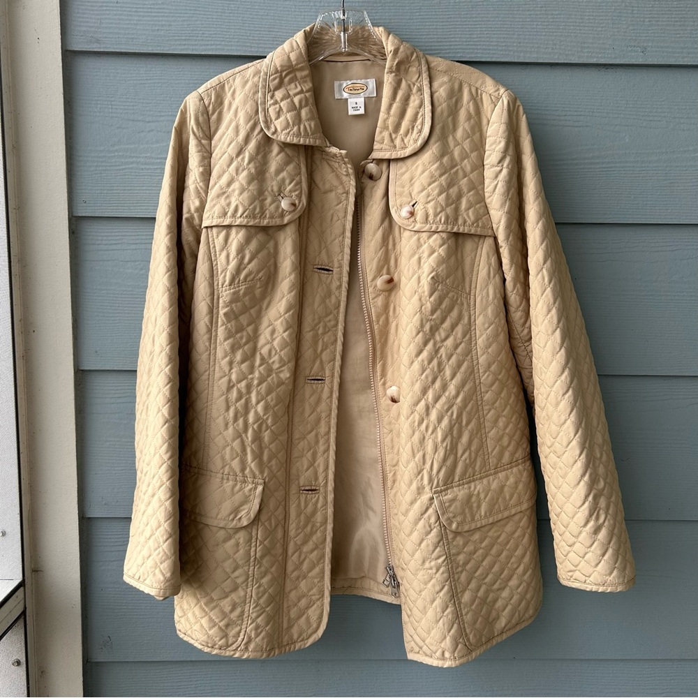 Talbots Quilted Beige Utility Jacket